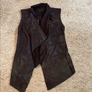Zara faux suede vest with tie in the back